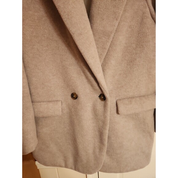 Free People "Mari" Double Breasted 2 Buttons Blazer Coat Taupe Color Size XL - Picture 6 of 9